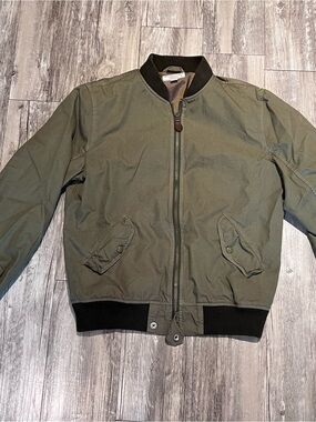 Wallace and Barnes Men's Olive Bomber Jacket